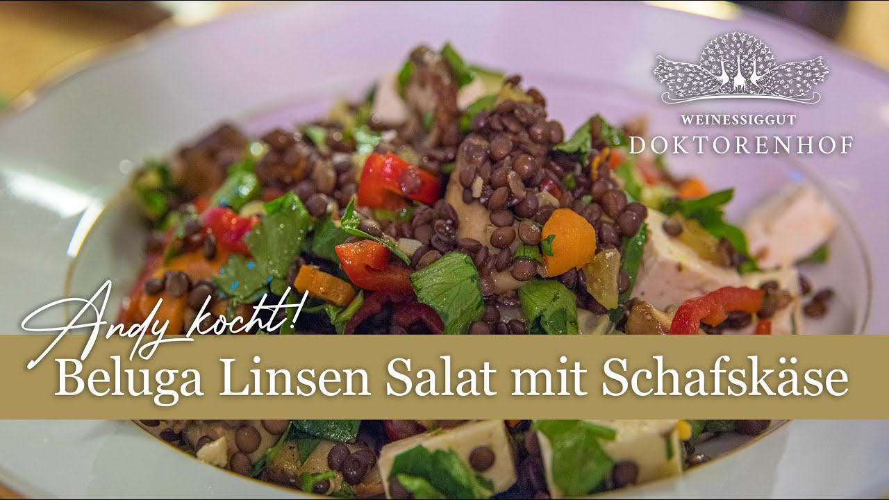 Andy kocht: einen leckeren Salat mit Beluga Linsen, Schafskäse und frischem Gartengemüse