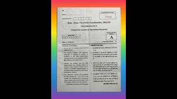 BSC 6th sem. exam (Numerical analysis and Operation research) Mathmatics #entranceexam #allsubjects