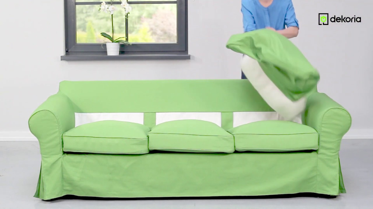 How To Put Your Dekoria Slipcover On Your Ikea Ektorp Sofa Youtube