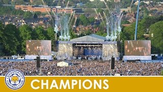 Claudio ranieri addresses the foxes faithful from stage at victoria
park on monday... this is official leicester city channel. subscribe
to t...