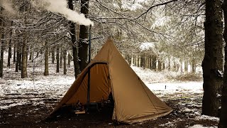 Hot Tent Camping in Snow