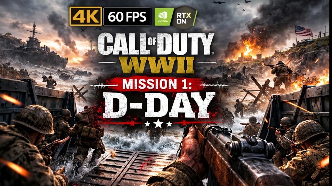 CALL OF DUTY WWII D-DAY Mission (STRONGHOLD) Walkthrough (First Mission ...