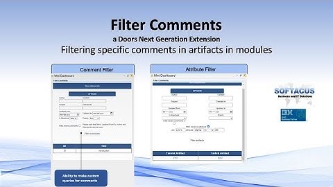 Filter Comments - IBM DOORS Next generation Extension provided by Softacus