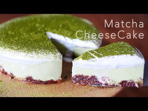 [ASMR]抹茶のふわふわチーズケーキ /  Matcha cheesecake No-Bake【料理レシピはParty Kitchen🎉】