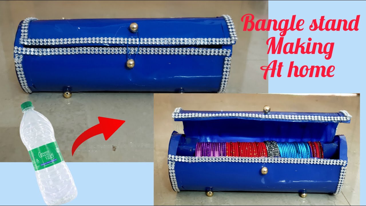 Bangle stand making at home|| DIY jewellery organiser|| Best out to ...