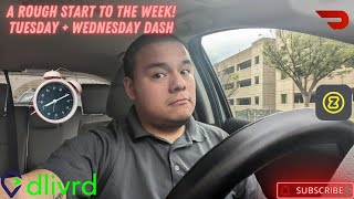 A Slow Start To The Week . Tuesday+ Wednesday. || ZIFTY|| Dlivrd|| Doordash Ride Along