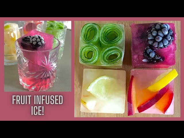 4 Cocktail Ice cube ideas (infused with fruits). 