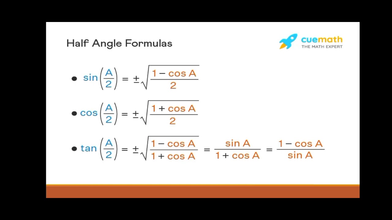 HALF ANGLE IDENTITIES YouTube HALF ANGLE IDENTITIES YouTube