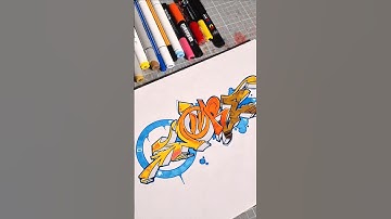 "Wore" Graffiti Wildstyle drawing ✏️  creation process 😲 #shorts #graffiti #sketch #drawing #art