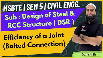 MSBTE | Efficiency of a Joint (Bolted Connection) | Design of Steel & RCC | Toshib Tutorials