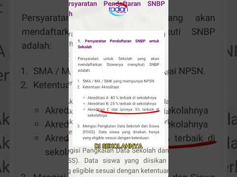 WAJIB TAHU PERSYARATAN SEKOLAH DAFTAR SNBP 2024! #snbp #snbt #utbksnbt2024 #ptn #masukkampus