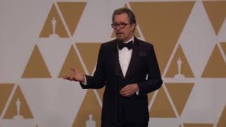 Gary Oldman Oscars Backstage Interview 2018 | ScreenSlam