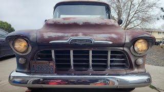 1956 Chevy 3100 Patina Big Window 1st start after almost 20 years!!!