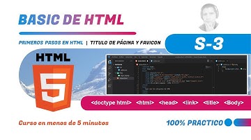 Primeros pasos en HTML:  Doctype html, html, head, link css, link favicon y body  💊 Basic de HTML