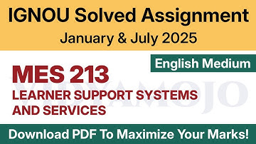 IGNOU MES 213 Solved Assignment 2025 English Medium PDF Download | MA Education (MAEDU) 2nd Year