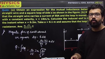 Obtain an expression for the mutual inductance between a long straight wire and