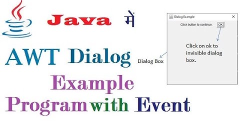 AWT Dialog Example Program in Java (हिंदी में)