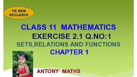 11th Maths | Exercise 2.1 Q.No.1 | Basic Algebra |classify each element | Chapter 2