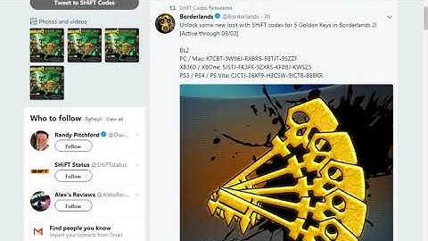 Borderlands 2 Golden Keys & Shift Codes August 17 2018