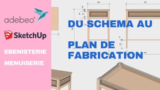 Dessiner un meuble d'entrée  et faire un plan de fabrications avec Sketchup [MENUISERIE]