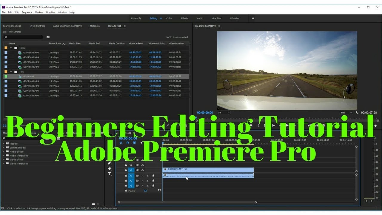 adobe premiere tutorial beginner