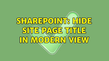 Sharepoint: Hide Site page title in modern view