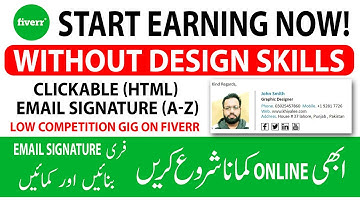 How to Create HTML Email Signature Clickable | Start Earning Now Without Design skills on Fiverr