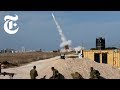 Iron dome in action in israel shooting down rockets  the new york times