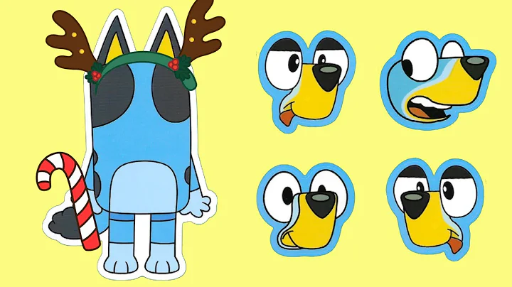 Bluey Make a Face Stickers - Bluey & Bingo Christmas Craft Activity