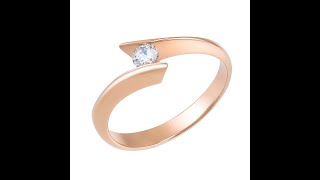 Δαχτυλίδι μονόπετρο με κόκκινο χρυσό Κ18 με Διαμάντι - 18K Diamond Ring- R16551