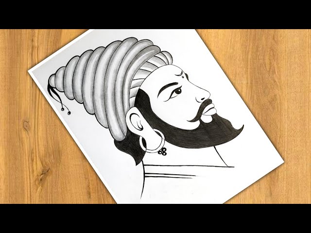Indian Ruler 'Chhatrapati Shivaji Maharaj' Hand Drawn Sketch