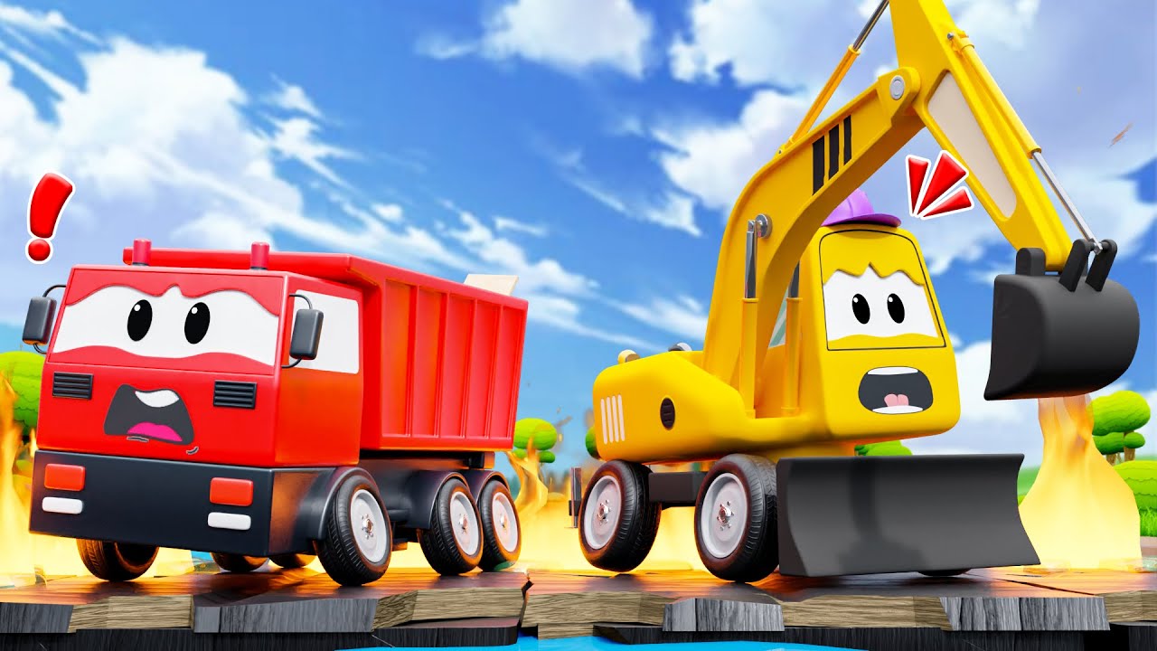 Bagger, Muldenkipper, Bulldozer, Kräne: Brückenbrandkatastrophe, Reparatur und Neubau von Brücken