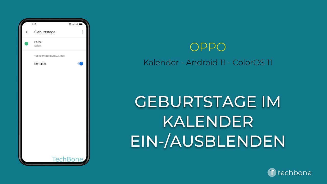 Geburtstage der Kontakte im Kalender ein-/ausblenden - Oppo [Android 11 - ColorOS 11] - YouTube
