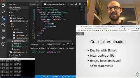 3.4 Signals, timers and select statement in Crystal - Live coding a URL checker in Crystal