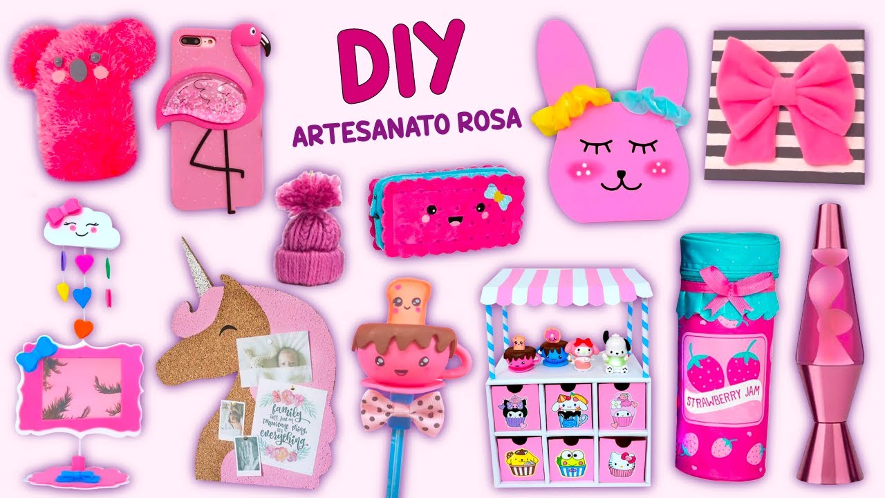 Color Rosa Craft 12 ARTESANATOS ROSA - IDEIAS CHAVEIROS - DECORAÇÃO - ARTESANATO DE ...