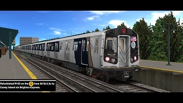 OpenBVE Operation: Refurbished R160 Run on the (Q) from 96 St to Coney Island via Brighton Express