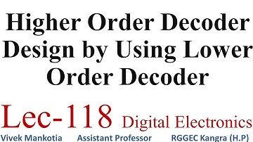 HIGHER ORDER DECODER IMPLEMENTATION BY USING LOWER ORDER DECODERS :Lec-118