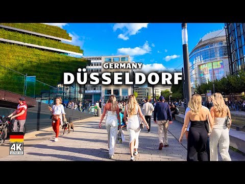 Düsseldorf Germany 4K Walking Tour Luxury Shopping Streets Local Life
