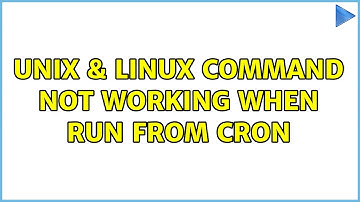 Unix & Linux: Command not working when run from cron