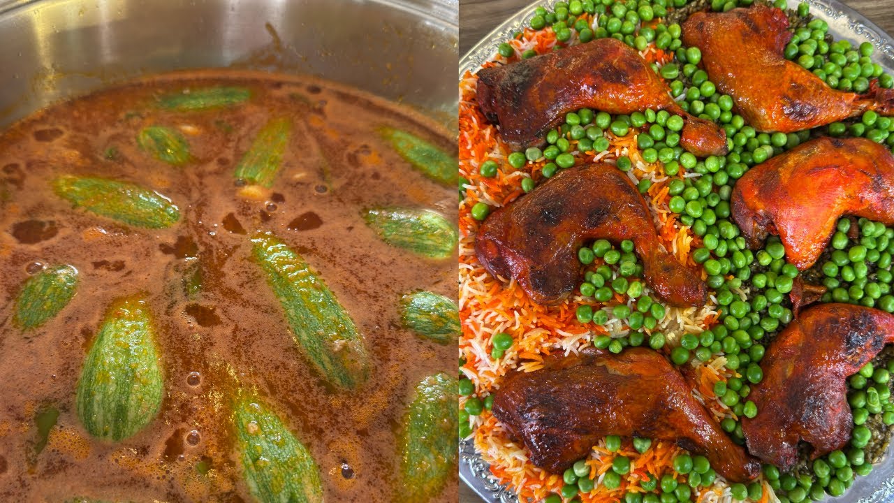 اروع طبخات لشهر رمضان المبارك الفريكه دجاج مع رز الملون وممان عملنا لكوسابعبو من لاكلات تراثيه بحلب