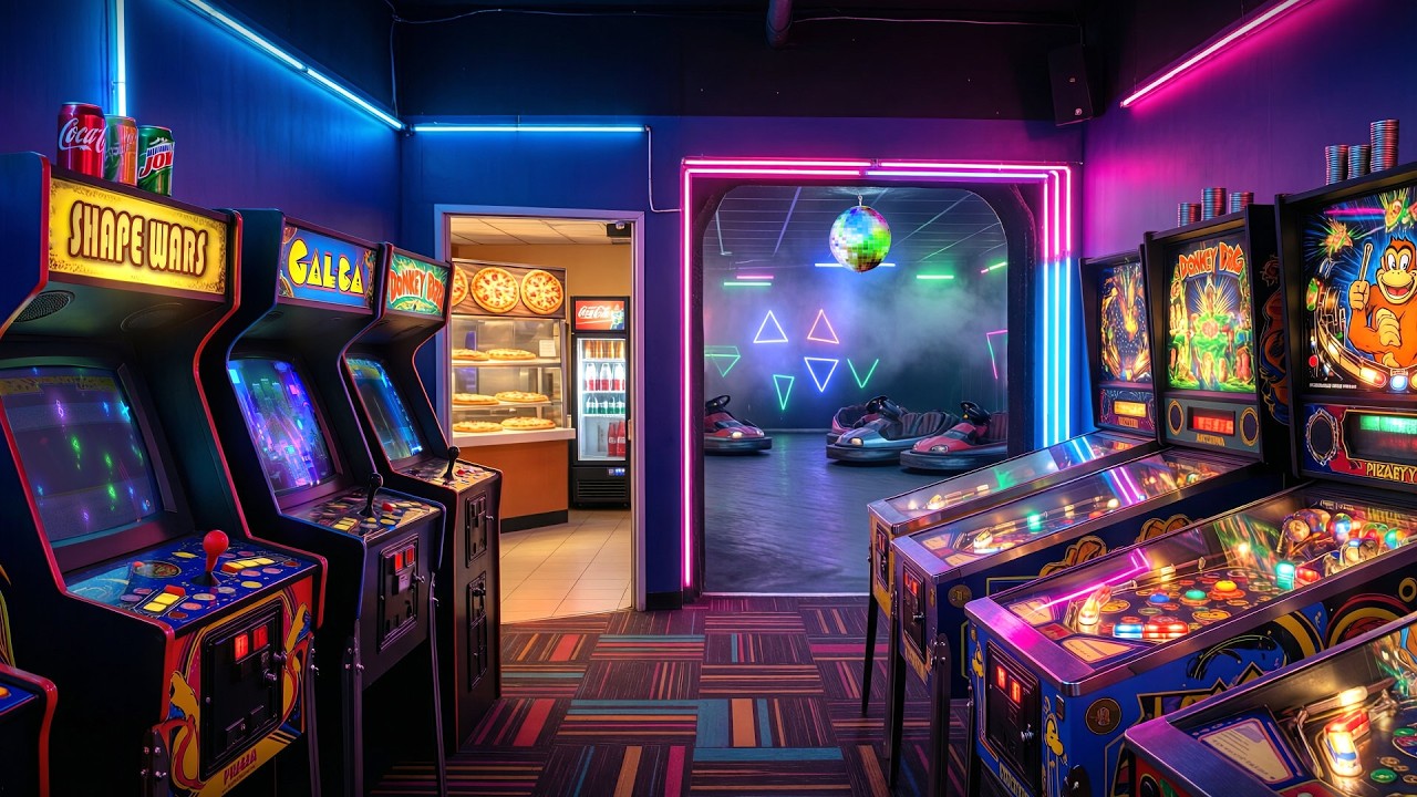 Retro Arcade Ambience | 80s Video Games & Pinball Nostalgia, 2 Hour ...