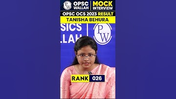 OCS Topper 2023: Tanisha Behura | Rank 26 #Shorts #OCSTopper2023 #MockInterview