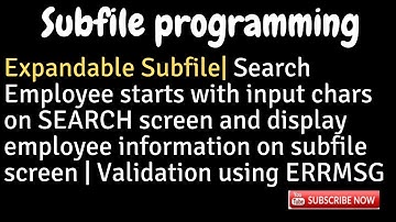 IBM i, AS400 Tutorial, iSeries, System i -EXPANDABLE SUBFILE- Search in PF and add record in subfile