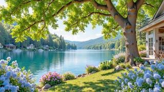 Soft Piano Music by the Calm Blue Lake 🍃🕊️ Nature Sounds for Study, Work & Concentration screenshot 5
