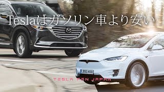 テスラはガソリン車と比べ格安だと思う