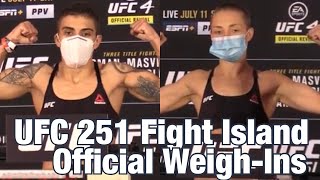 See rose namajunas vs jessica andrade weigh in at the ufc 251
weigh-ins fight island abu dhabi. website: http://www.mmaweekly.com/
subscribe on ...