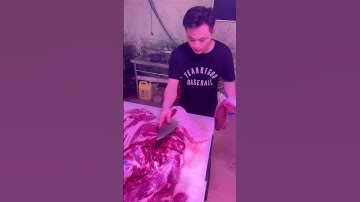 Relaxing video of pork boneless split 2 #delicious #food #meat