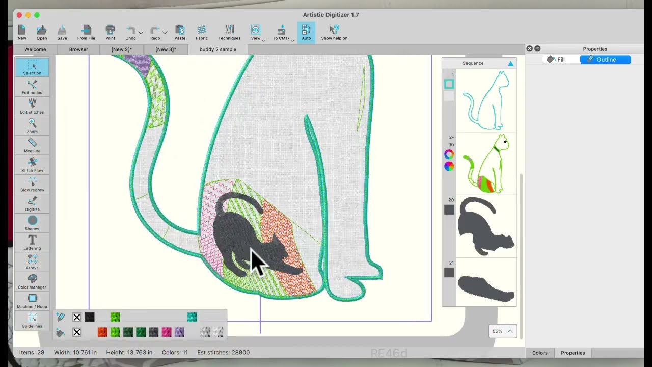 Artistic Digitizer: Different Ways to Fill Shapes and Graphics
