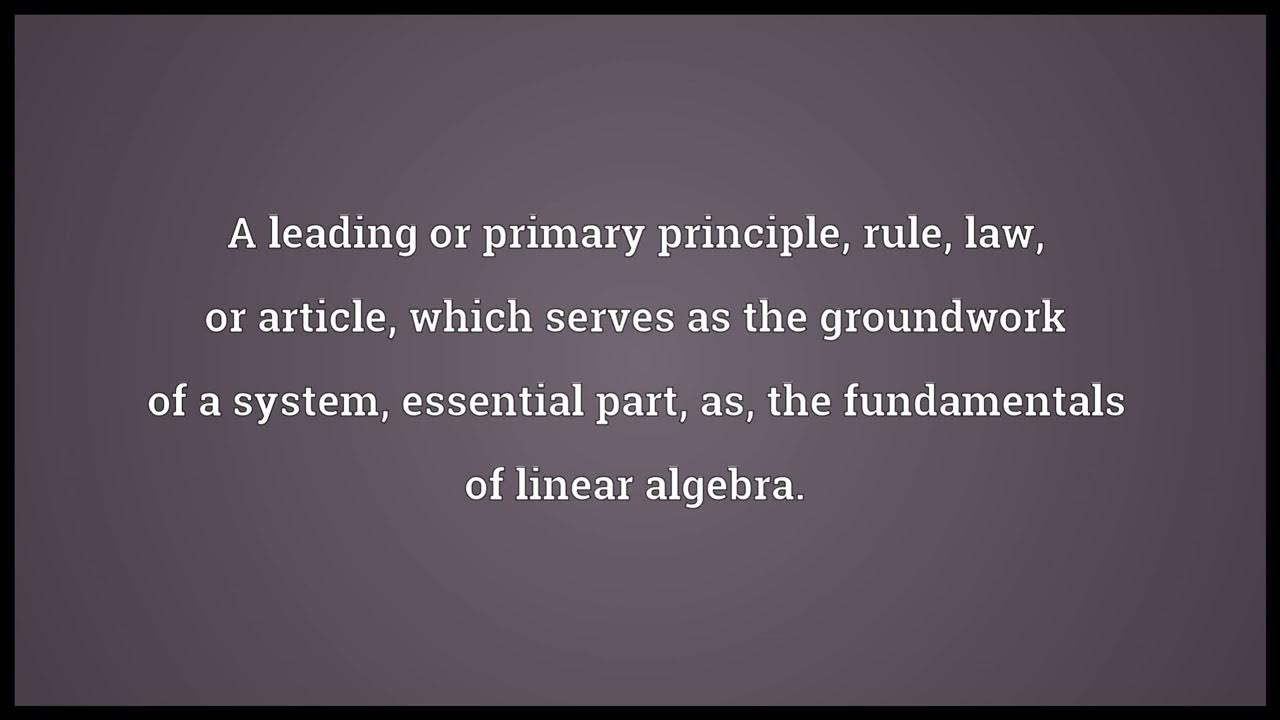 Fundamental Meaning YouTube