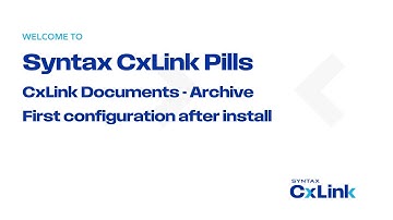 2. Syntax CxLink | Documents & Archive | First configuration after install